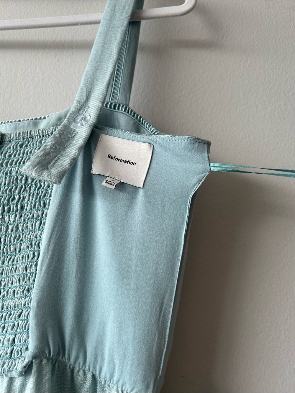 Reformation Everett 100% Linen Midi Dress in Aquamarine - Picture 13 of 15